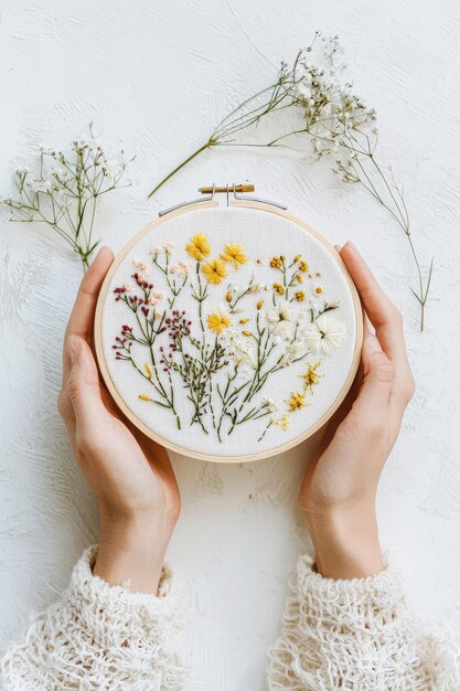 detail ruky pri vyšívaní